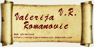 Valerija Romanović vizit kartica